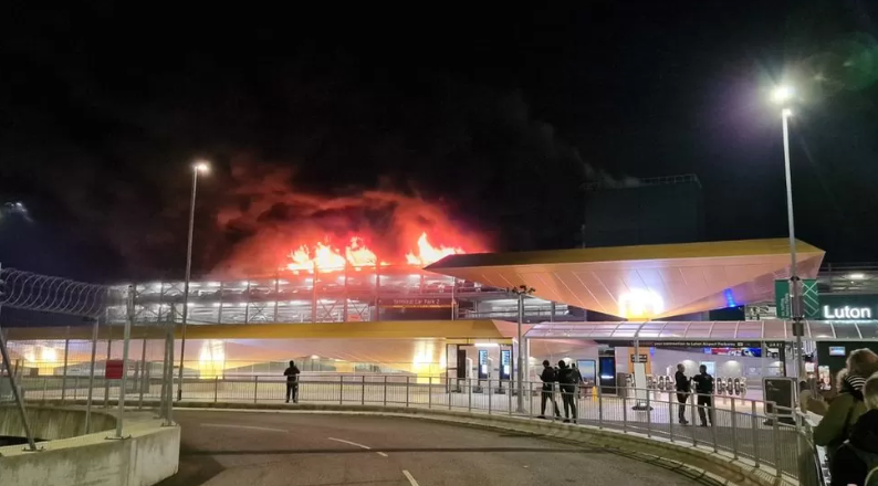 Luton Airport flights suspended after large car park fire