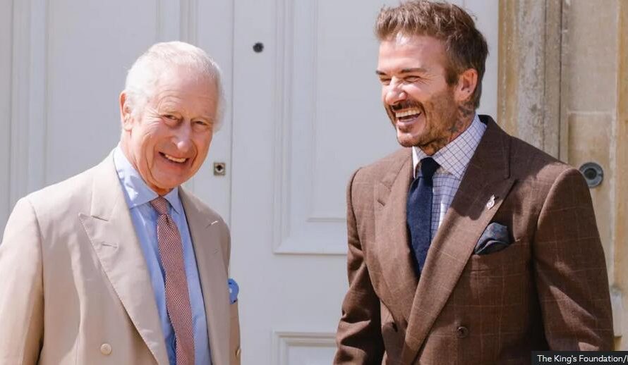 Beckham swaps beekeeping tips with the King